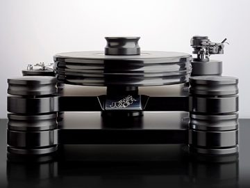 Transrotor Dark Star Reference mit Rega RB 880,  Uccello und Konstant EINS (Schwarz)