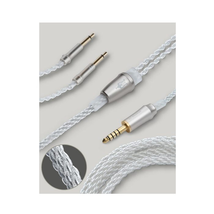 MEZE Audio Silber-Kupfer Upgrade Kabel 1,2m 2x 3,5mm/4,4mm --- 1